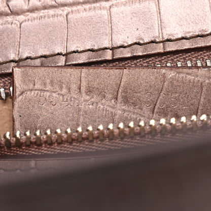 Alexander McQueen Himalayan Crocodile Embossed Jeweled Satchel Light Pink 9 of 16