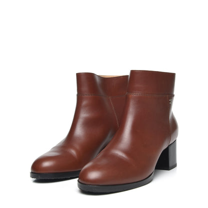 Chanel Lambskin CC Ankle Boots 40 Marron 2 of 13