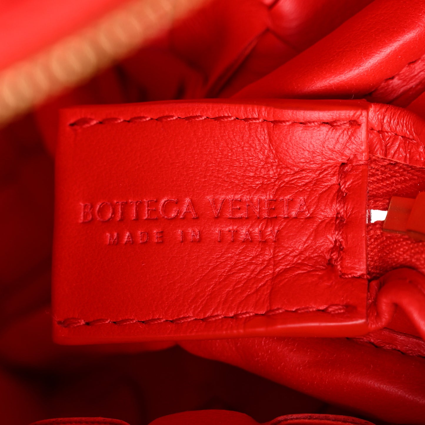 Nappa Intrecciato Mini Loop Camera Bag Apple Candy