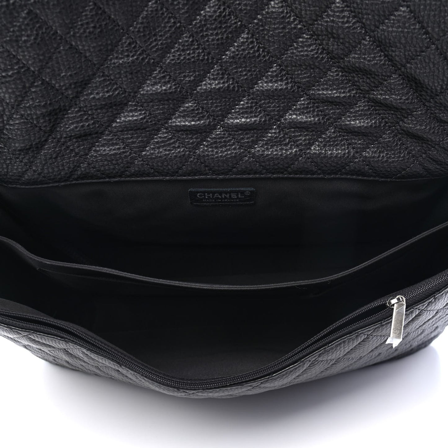 Calfskin Quilted XXL Travel Flap Bag Black