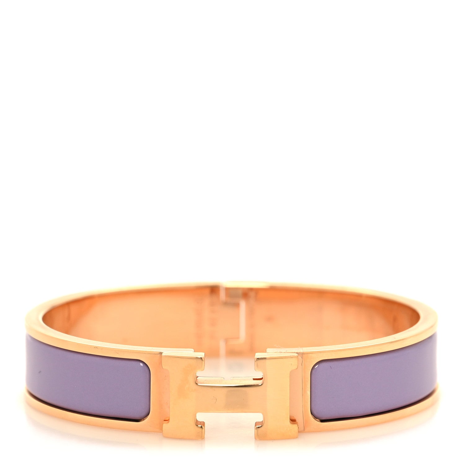Hermes Enamel Narrow Clic Clac H Bracelet PM Lilas 1 of 4