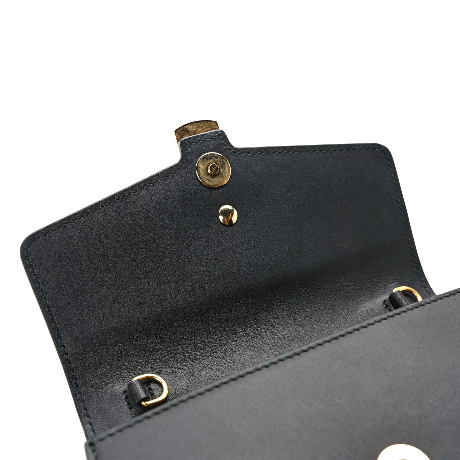 Gucci Calfskin Super Mini Sylvie Chain Shoulder Bag Black 11 of 12