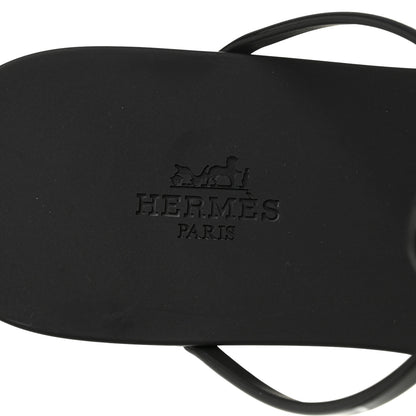 Hermes Rubber Womens Mykonos Sandals 38 Black 7 of 8