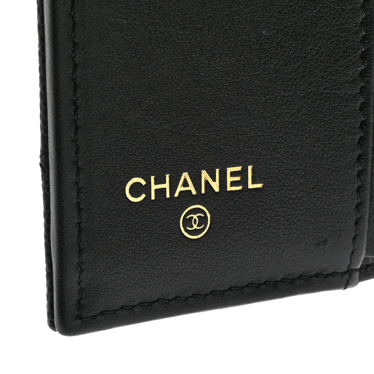 Caviar Quilted Enamel Coco Casino Double Flap Wallet Black