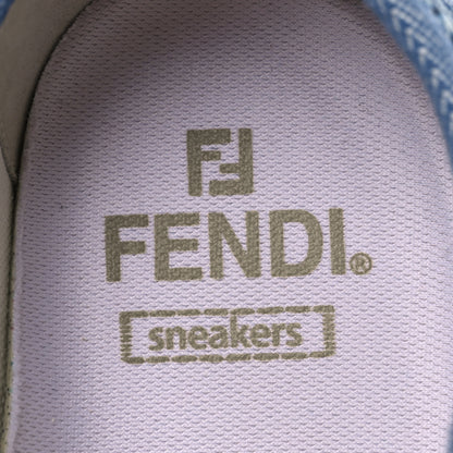 Fendi Denim Jacquard FF Matelasse Womens Domino Low Top Sneakers 38 Blue Navy 9 of 12