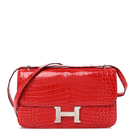 Shiny Niloticus Crocodile Constance Elan 25 Rouge Casaque