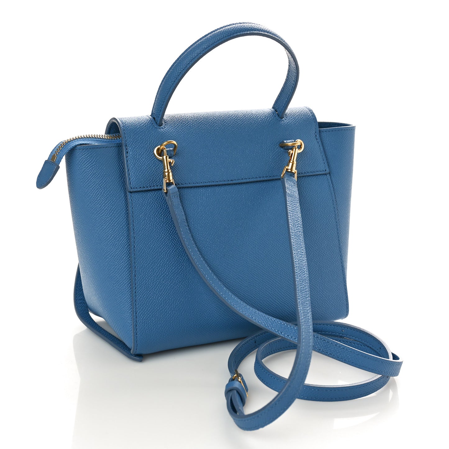 Grained Calfskin Nano Belt Bag Azure
