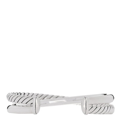 David Yurman Sterling Silver 11mm Crossover 2 Row Cuff Bracelet 2 of 3