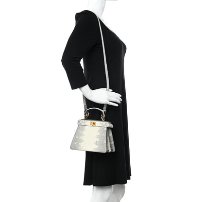 Fendi Lizard Togo Lucido Petite Peekaboo I SEE U Satchel Roccia 2 of 13