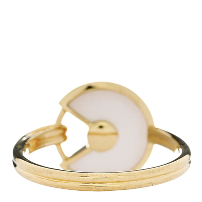 Cartier 18K Yellow Gold Diamond Mother of Pearl Amulette de Cartier Ring 52 6 4 of 5