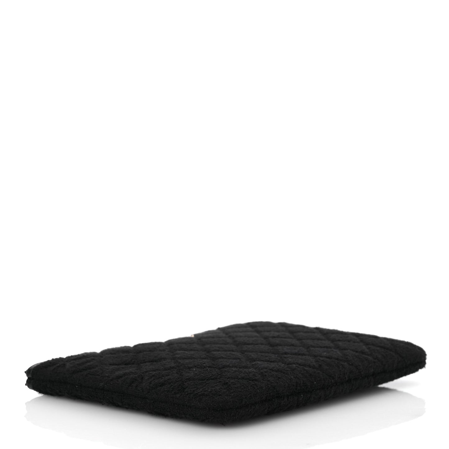 Terry Cloth Quilted Medium Cosmetic Case Black