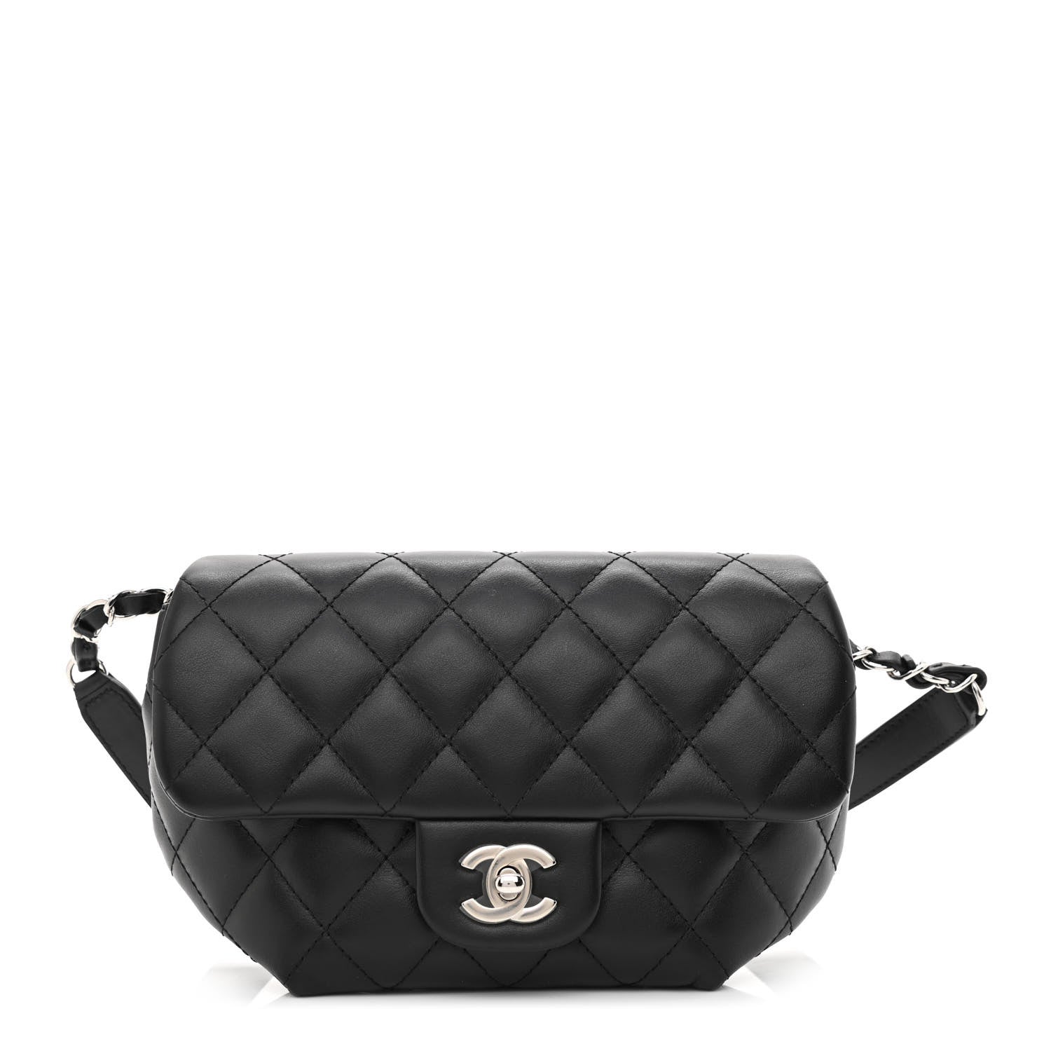 Chanel Calfskin Quilted CC Uniform Flap Belt Bag Black 1 of 11
