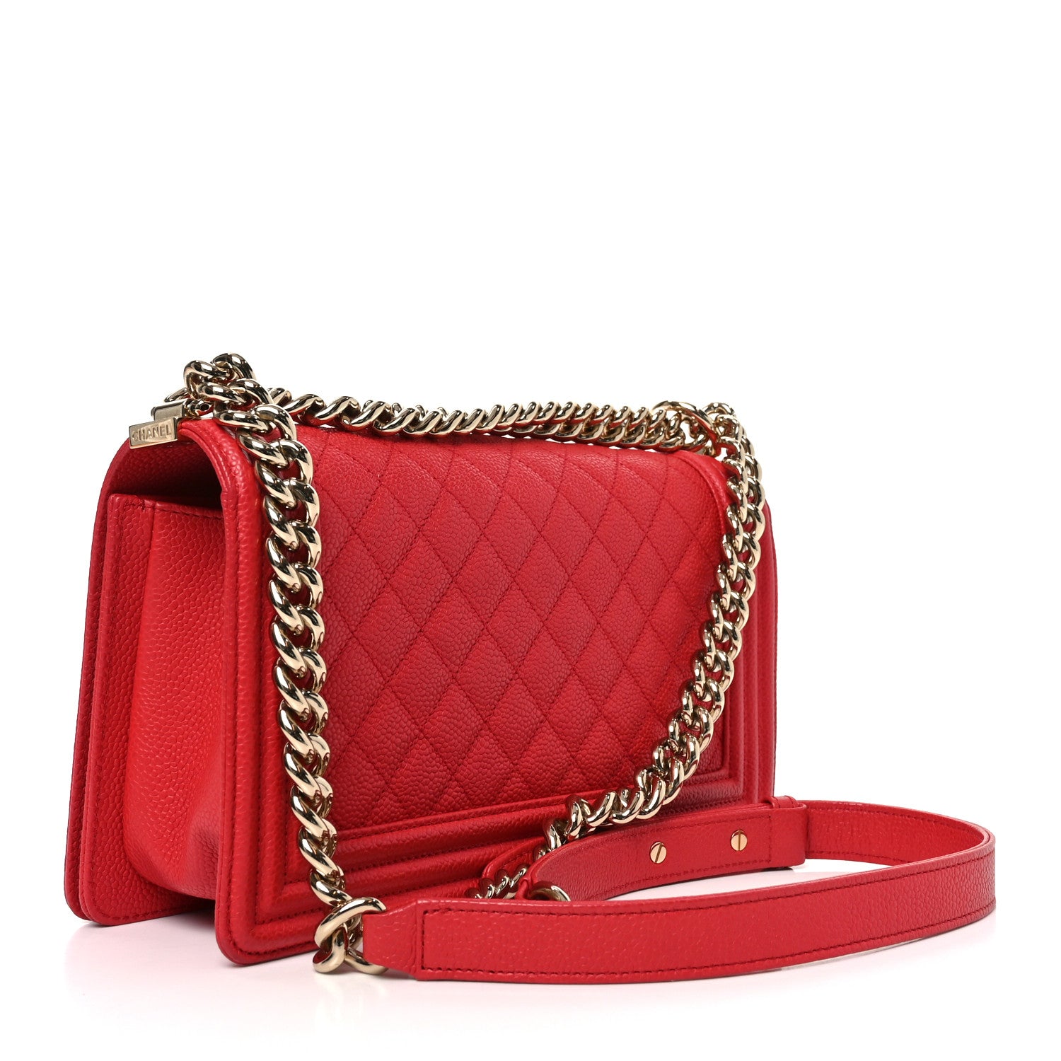 Chanel Caviar Quilted Medium Boy Flap Red 3 of 11