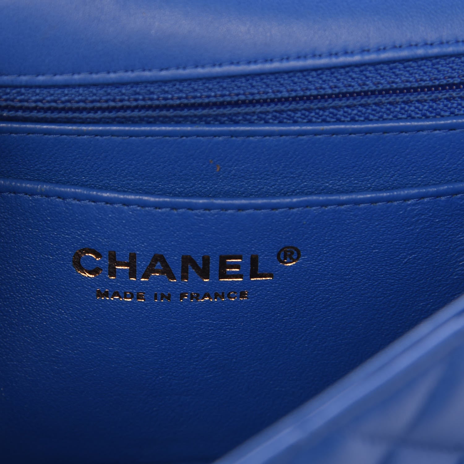 Chanel Lambskin Quilted Mini Rectangular Flap Blue 6 of 18