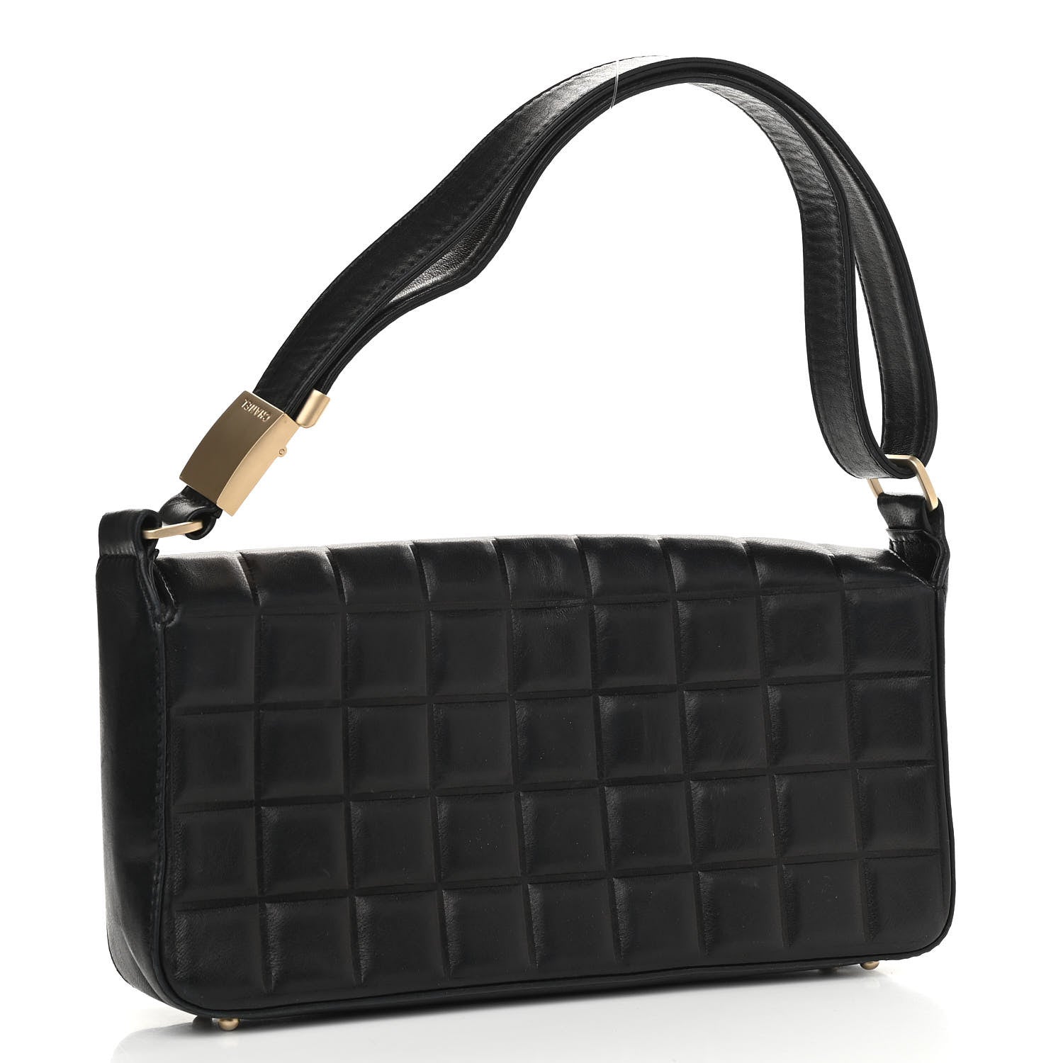 Chanel Lambskin Quilted CC Chocolate Bar Flap Black 3 of 16