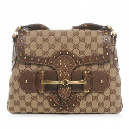 Gucci Monogram Studded Pelham Runway Flap Bag Brown 1 of 7
