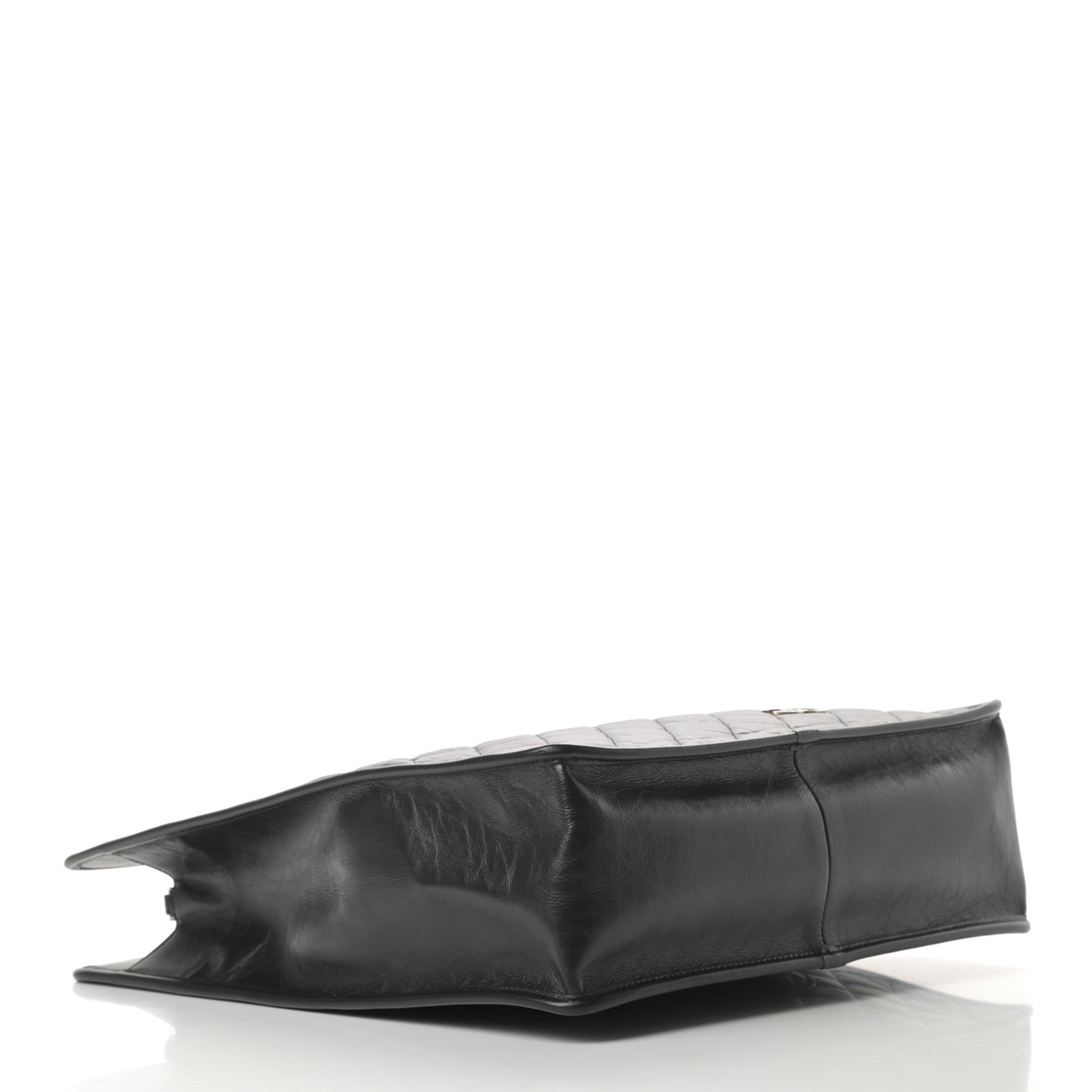 Aged Calfskin Medium Charm Shopping Bag Black