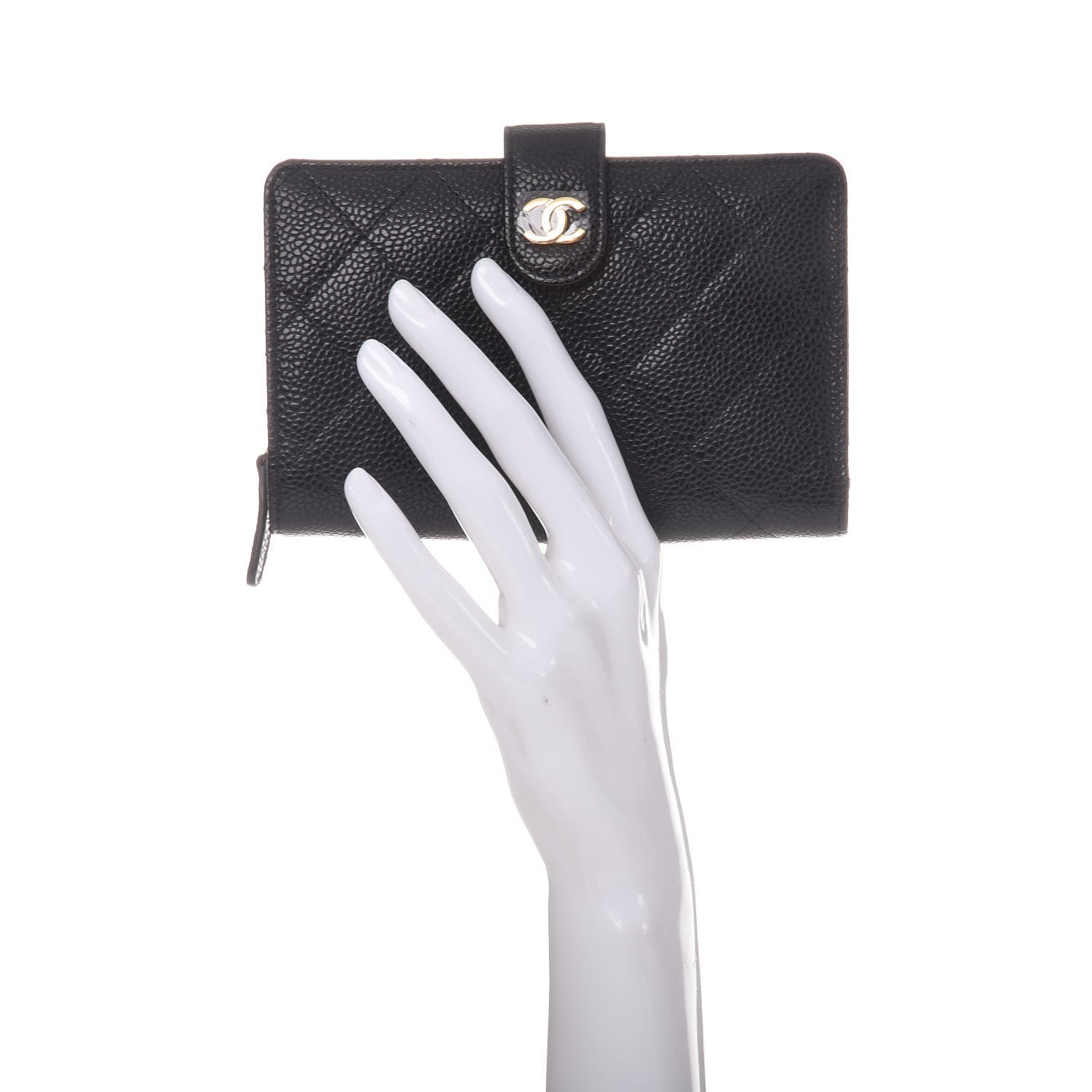 Chanel Caviar Quilted Zipped Pocket Wallet Black 2 of 9