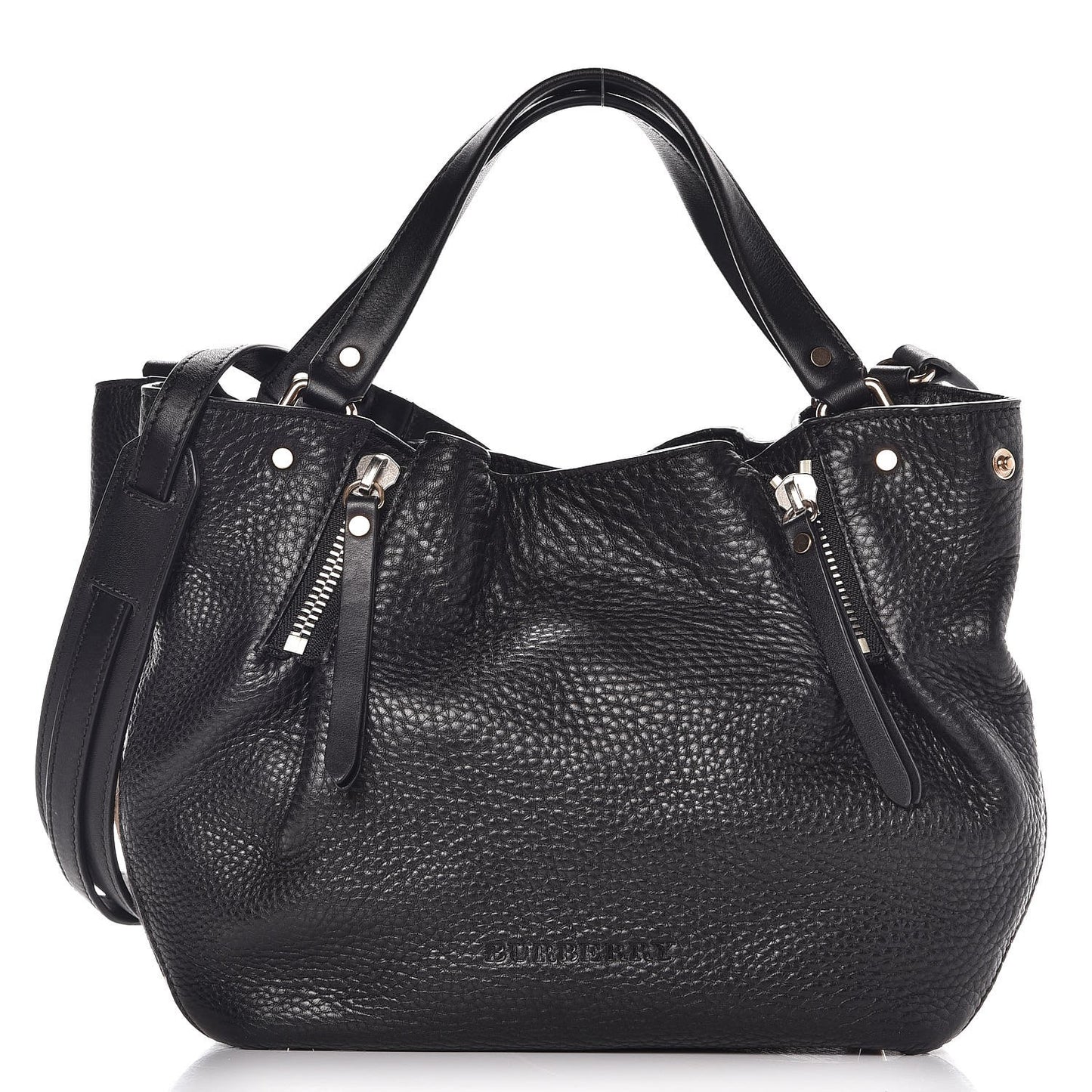 Grainy Calfskin House Check Small Maidstone Black