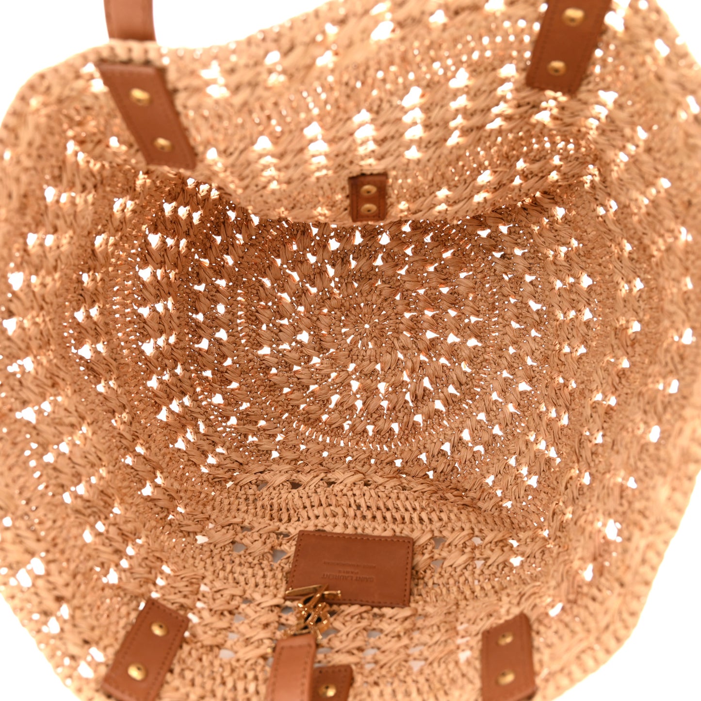 Raffia Calfskin Small Panier Tote Naturel