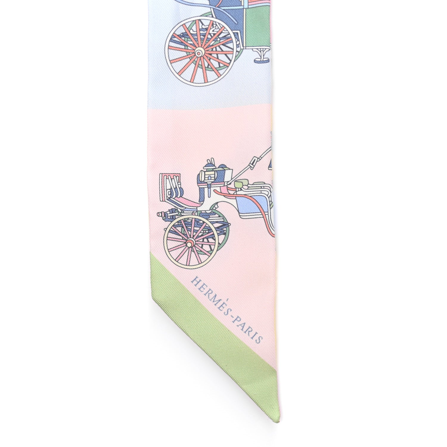 Hermes Silk Les Voitures Exquises Twilly Rose Pale Jaune Pale 4 of 4