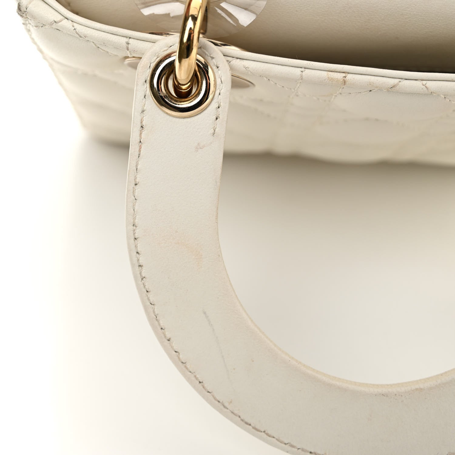 Christian Dior Lambskin Cannage Small My ABCDior Lady Dior White 10 of 11