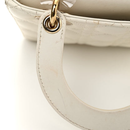 Christian Dior Lambskin Cannage Small My ABCDior Lady Dior White 10 of 11