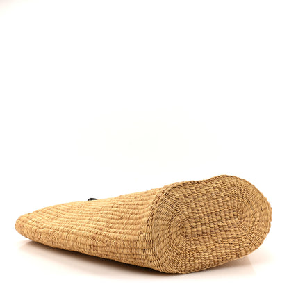 Loewe Raffia Calfskin Shell Basket Tote Natural Pecan 4 of 10