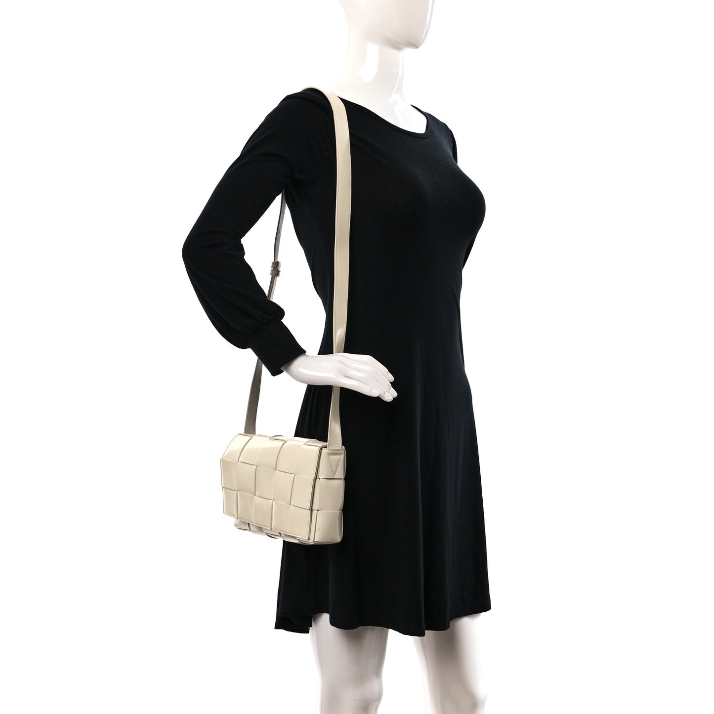 Patent Maxi Intrecciato Cassette Crossbody Bag White