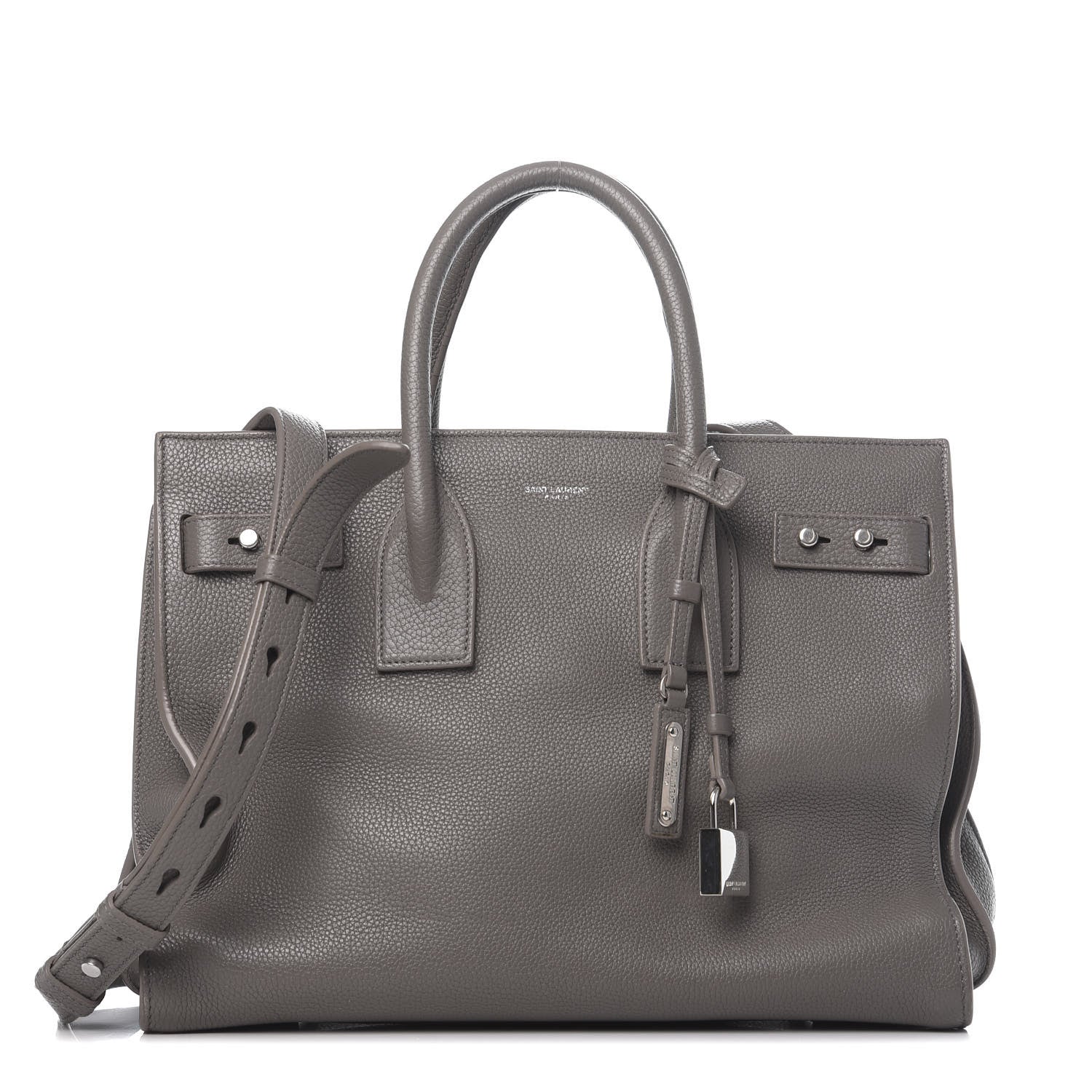 Saint Laurent Grained Calfskin Small Supple Sac De Jour Earth 1 of 12