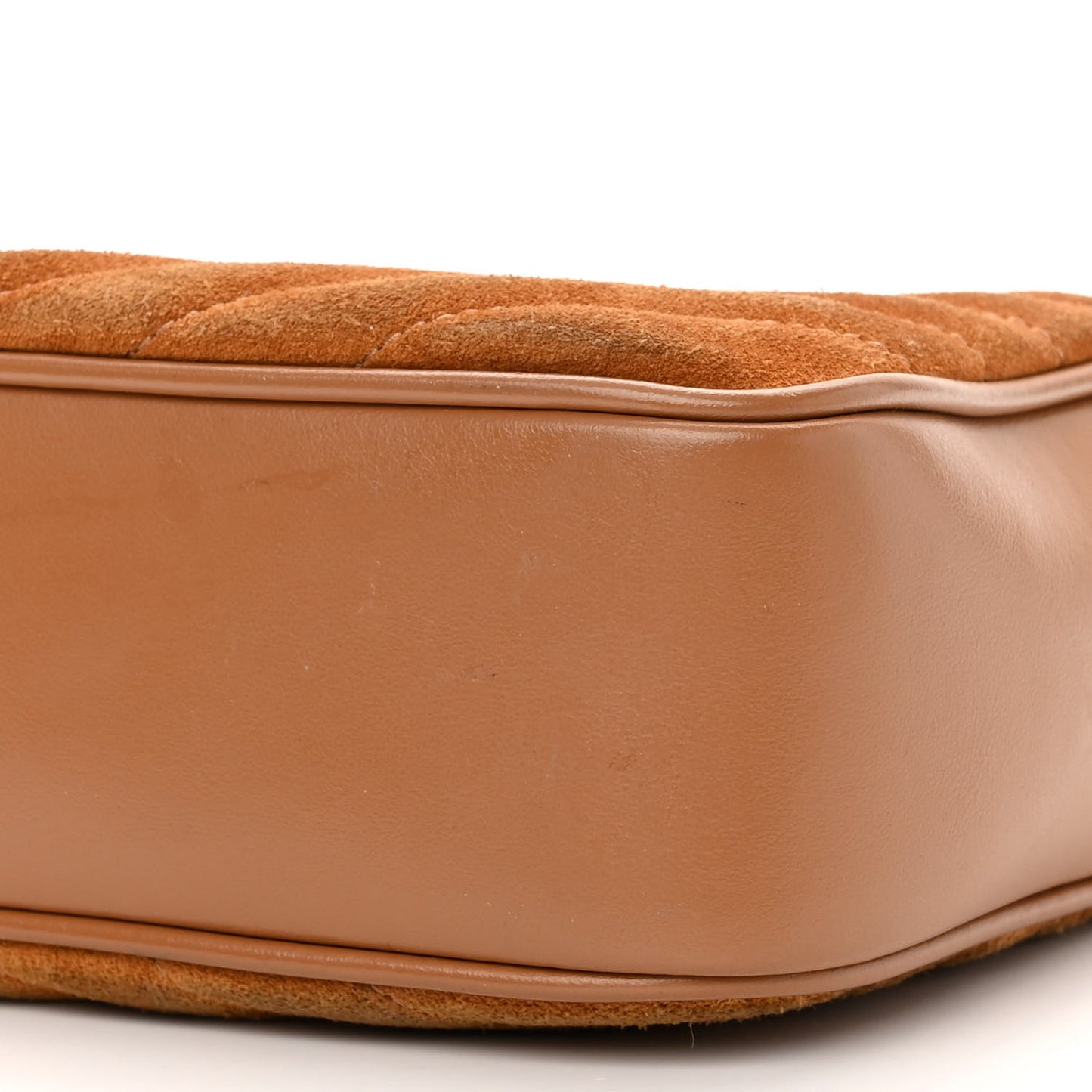 Suede Matelasse Monogram Lou Camera Bag Cinnamon
