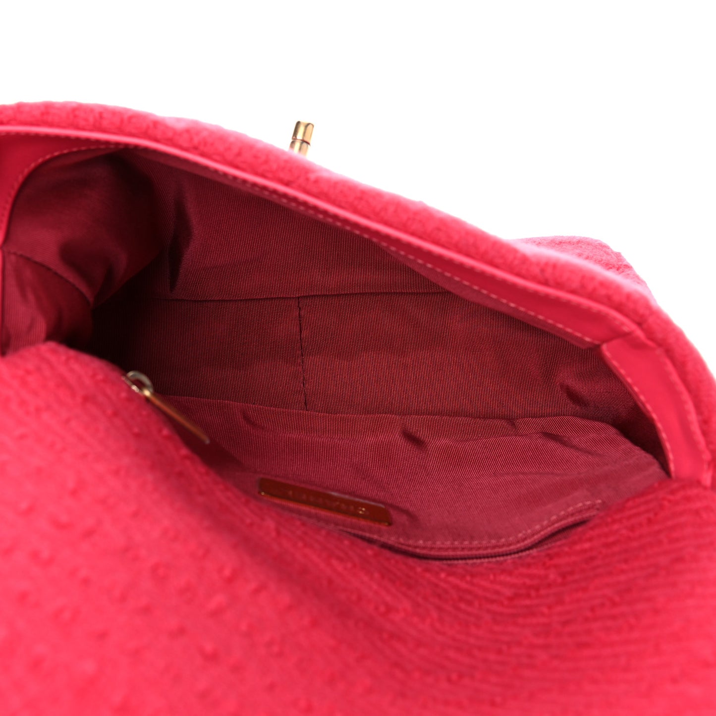 Tweed Quilted Medium Chanel 19 Flap Raspberry