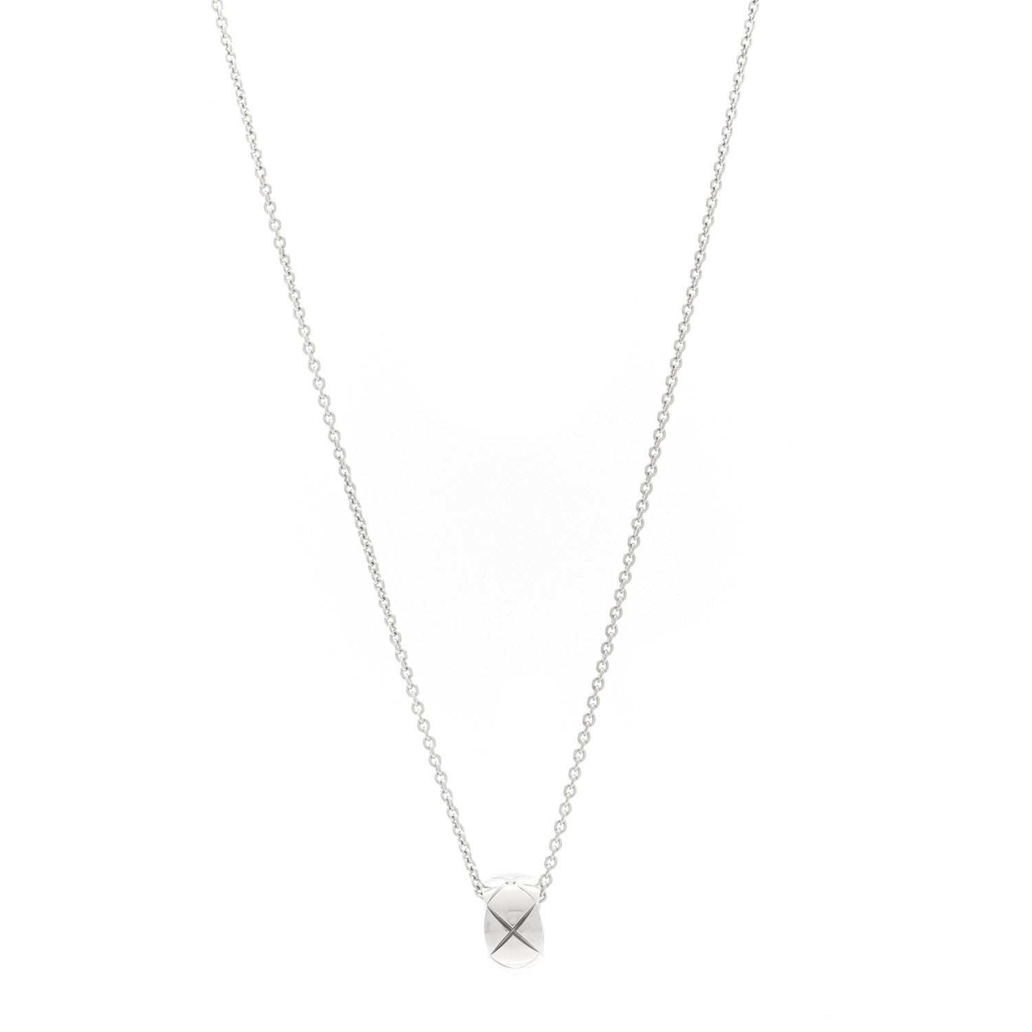 Chanel 18K White Gold Coco Crush Pendant Necklace 1 of 5
