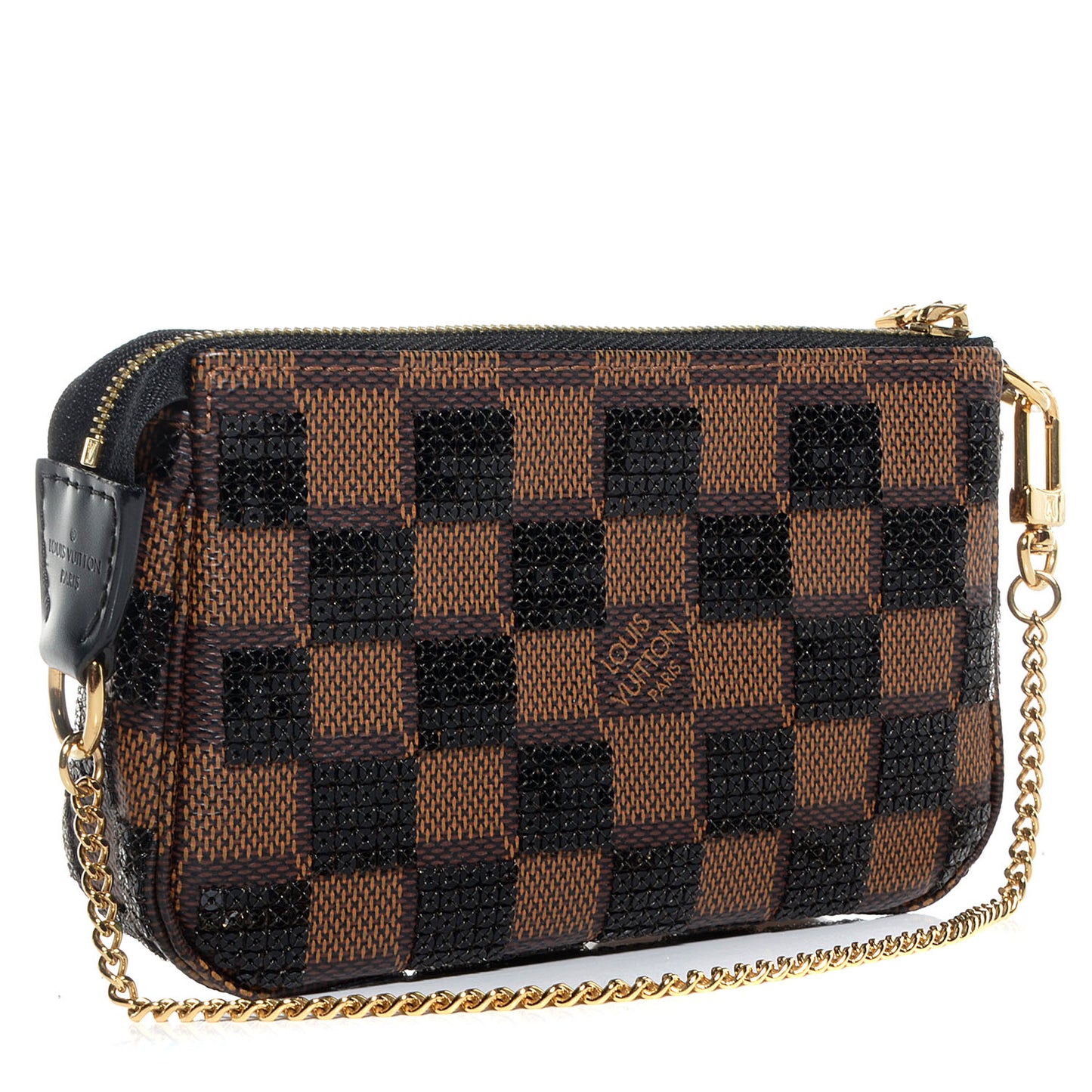 Damier Paillettes Mini Pochette Accessories Black