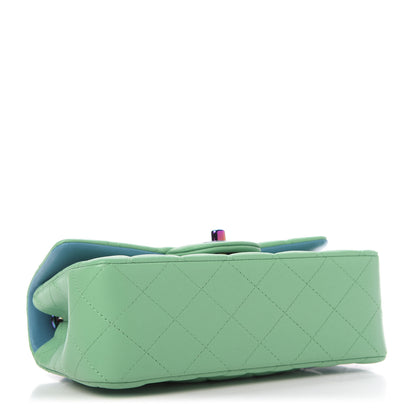 Chanel Lambskin Quilted Mini Rectangular Flap Green Blue 4 of 10