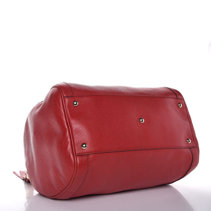 Gucci Pebbled Calfskin Medium Soho Boston Red 4 of 11