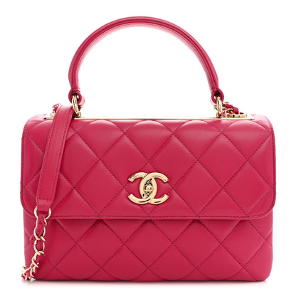 Chanel Lambskin Quilted Small Trendy CC Flap Dual Handle Bag Dark Pink 1 of 13