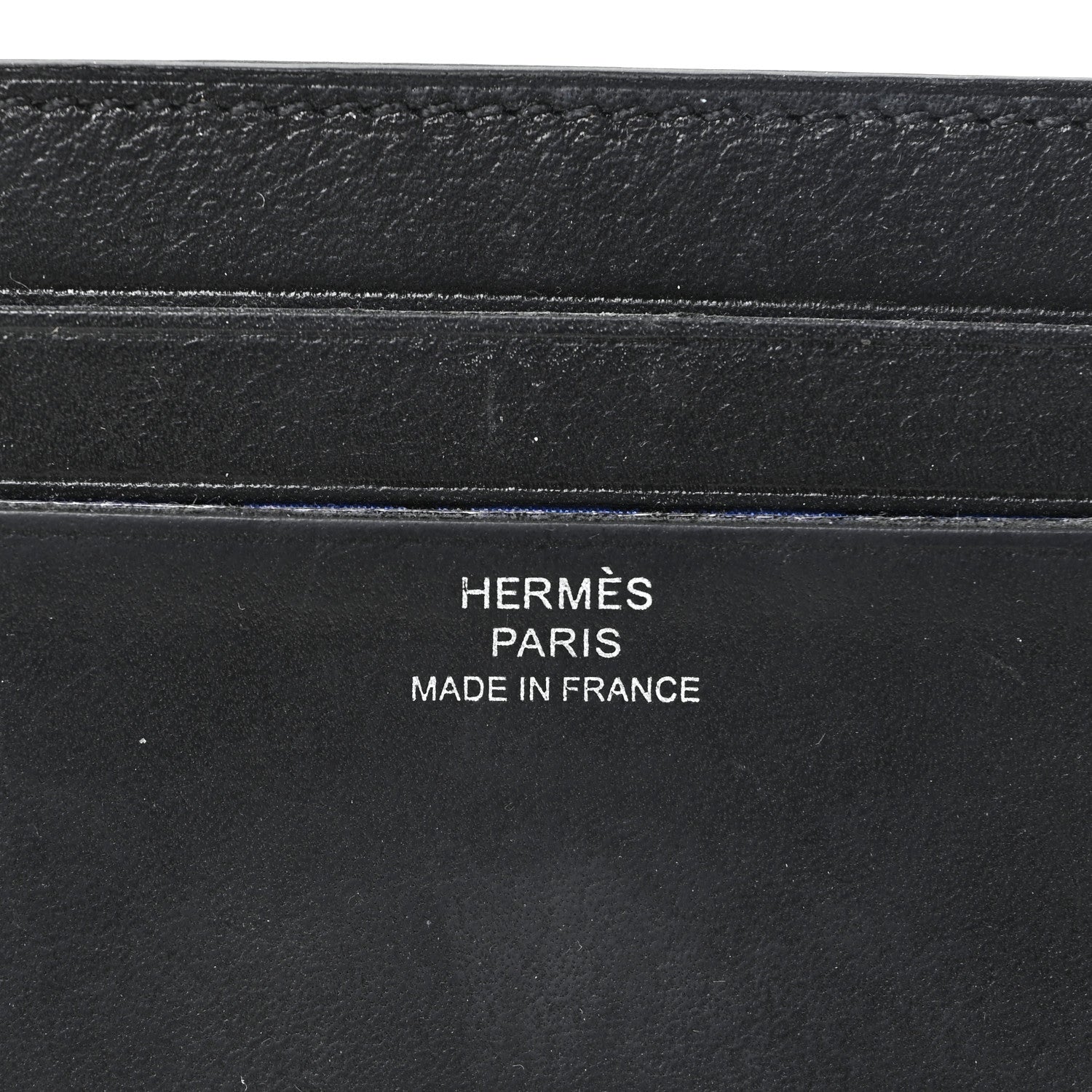 Hermes Evercolor Citizen Twill Card Case Black Bleu de France Bleu Saphir 6 of 7