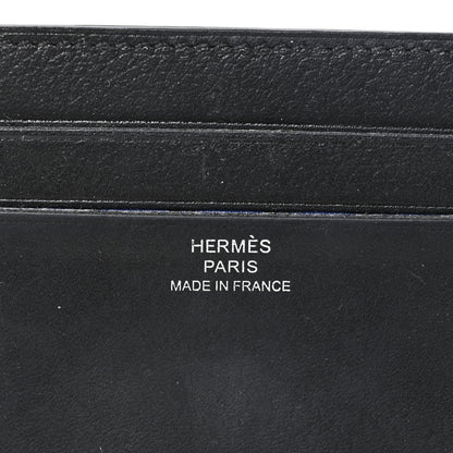 Hermes Evercolor Citizen Twill Card Case Black Bleu de France Bleu Saphir 6 of 7