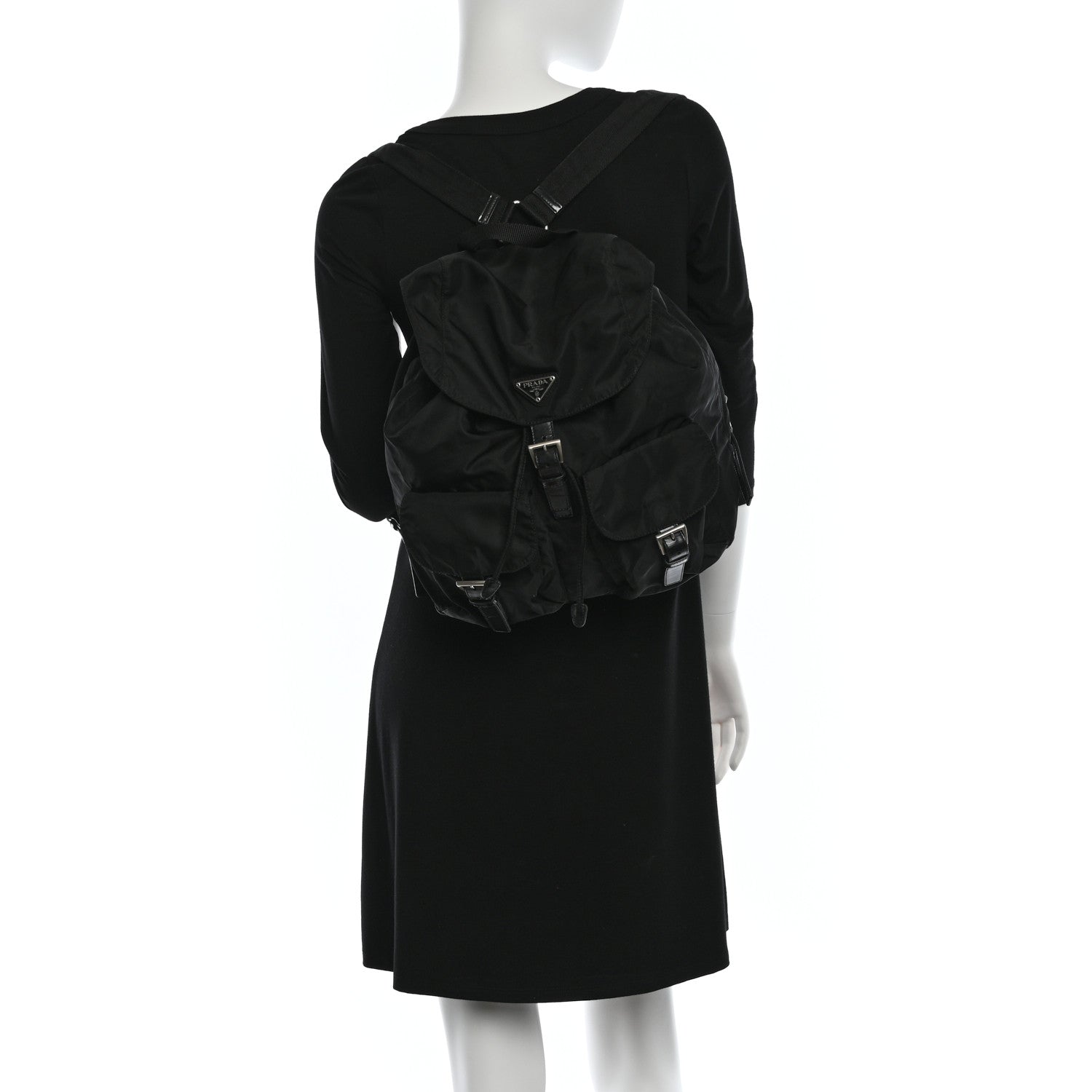 Prada Nylon Vela Medium Backpack Black 3 of 9