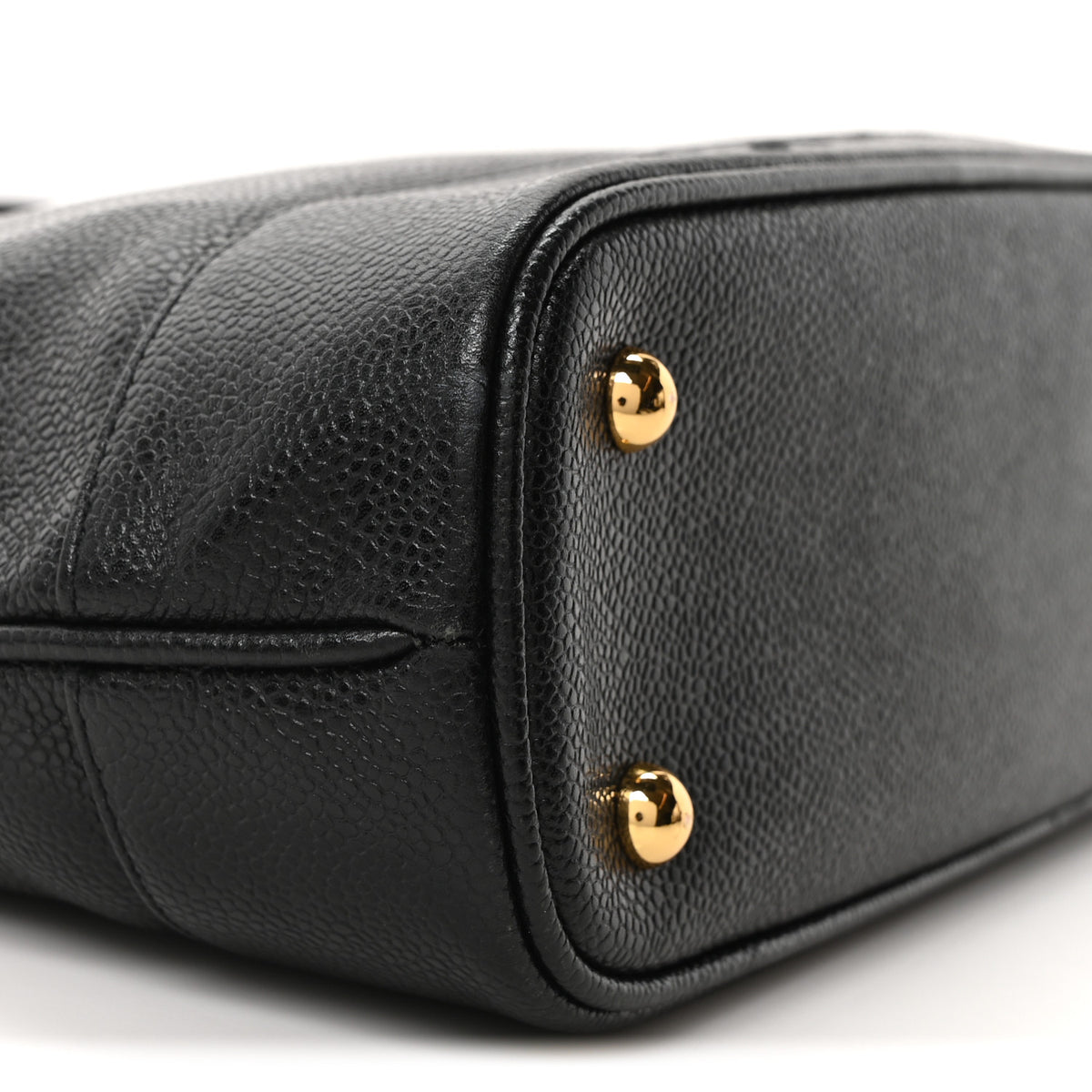 Chanel Caviar Embroidered Logo Shoulder Bag Black 9 of 10