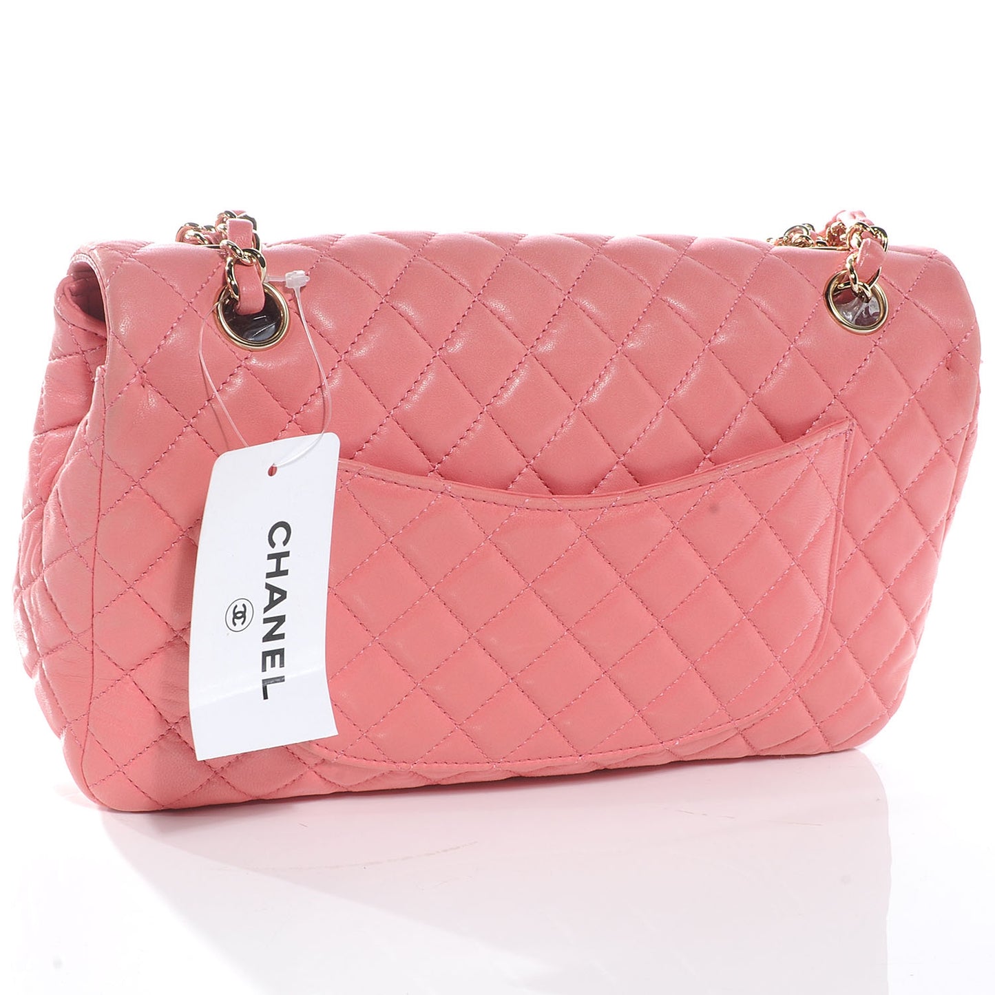 Lambskin Quilted Valentine Charms Medium Single Flap Pink