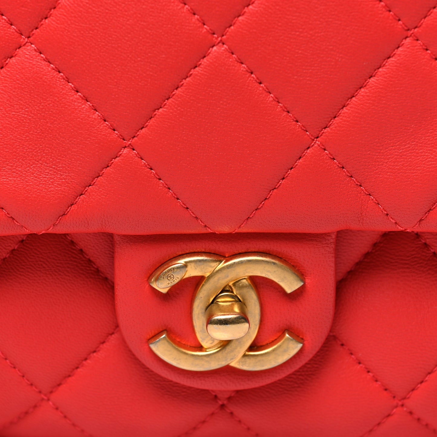 Lambskin Quilted Side-Packs Red