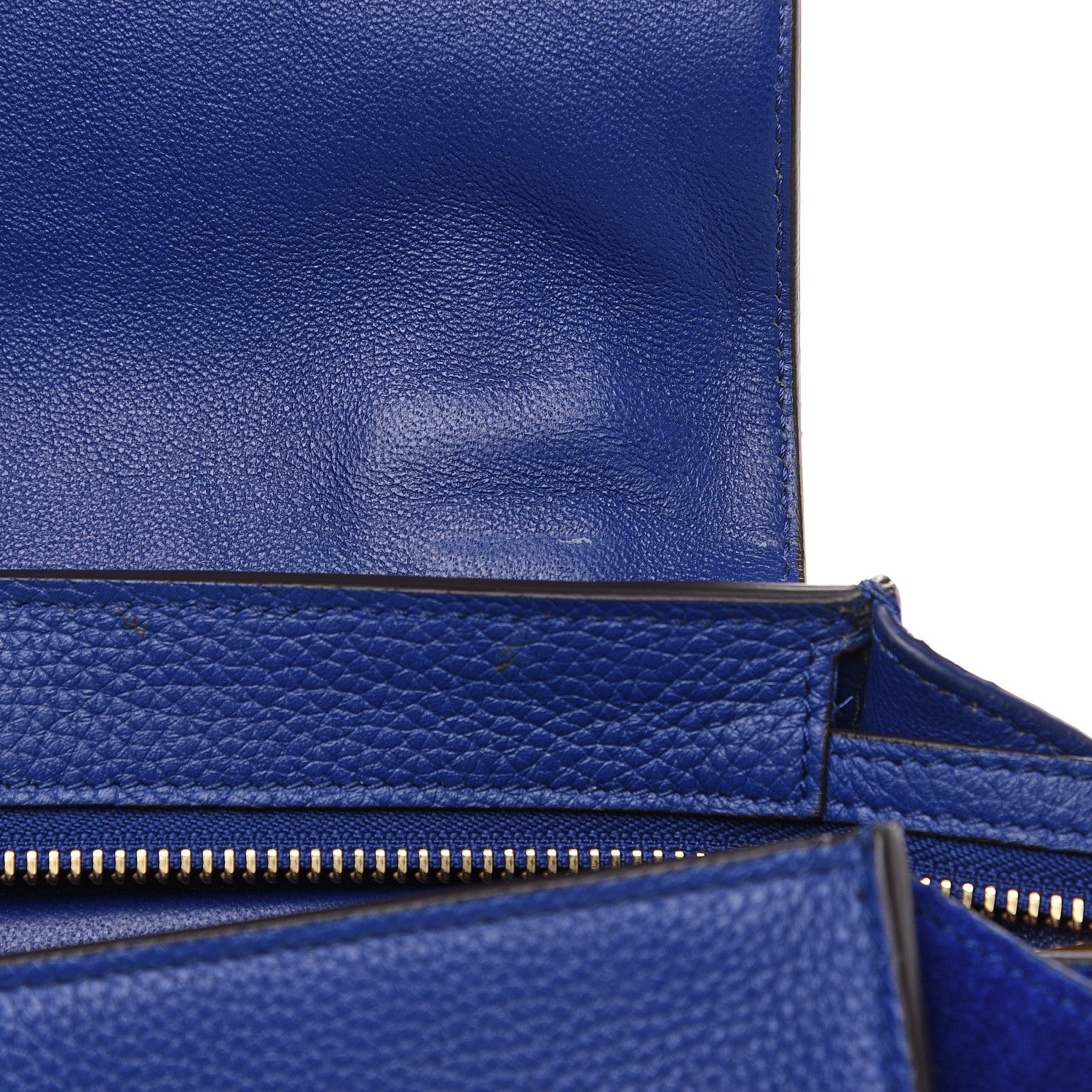 Celine Drummed Calfskin Suede Small Trapeze Indigo 6 of 9