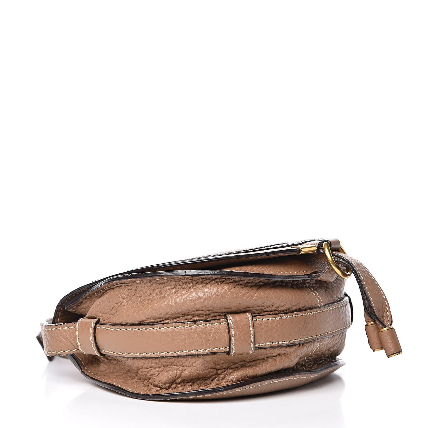 Calfskin Mini Marcie Round Crossbody Bag Nut