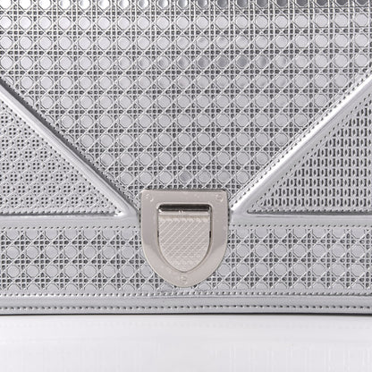 Christian Dior Metallic Patent Micro-Cannage Medium Diorama Flap Bag Silver 9 of 9