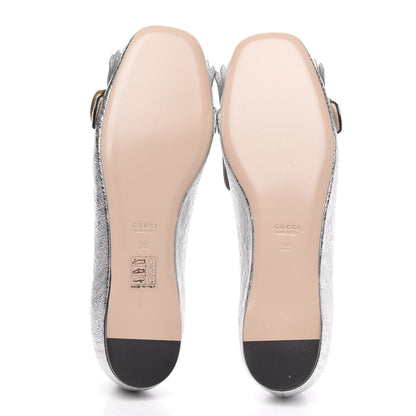 Gucci Galassia GG Marmont Fringe Flats 38 Argento 5 of 9