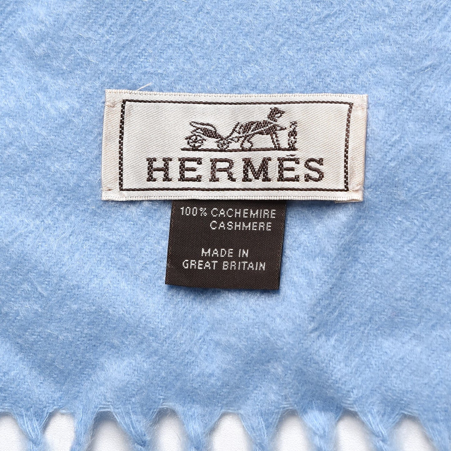 Cashmere Fringe Scarf Bleu