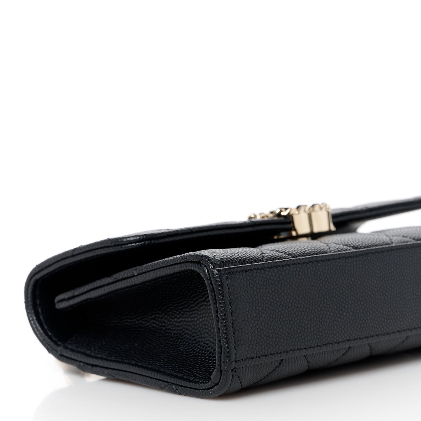 Caviar Quilted Chain Match Top Handle Phone Holder With Chain Black