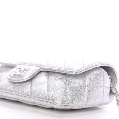 Chanel Metallic Lambskin Quilted Glasses Case With Chain Silver 7 of 11